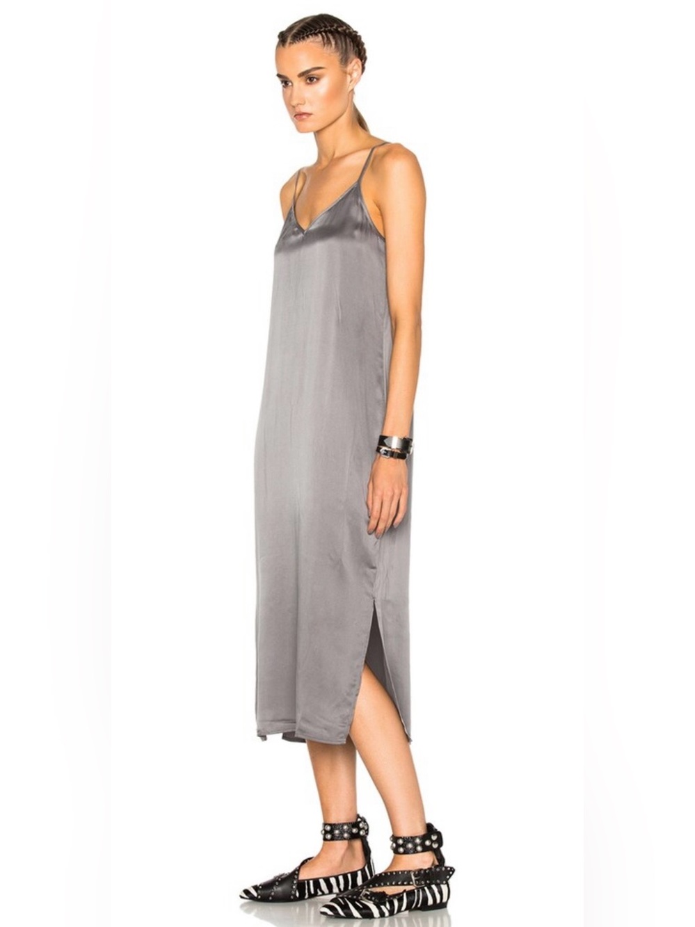 NWT Equipment Femme Anika Slip Dress "Gunmetal" - Picture 2 of 10
